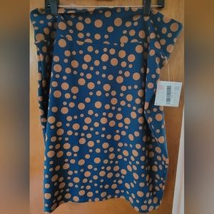 LuLaRoe Cassie Skirt - Blue and Brown Spots